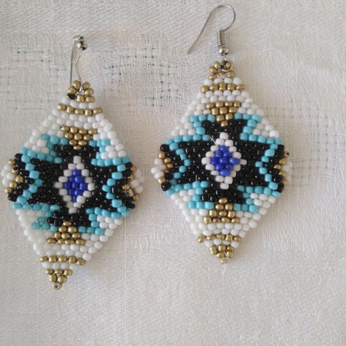 Handmade beaded knitted earrings new