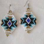 Handmade beaded knitted earrings new