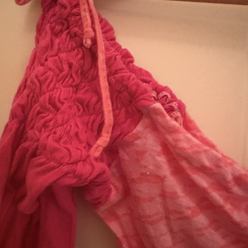 Custo Barcelona pink long-sleeve blouse with smocked shoulders