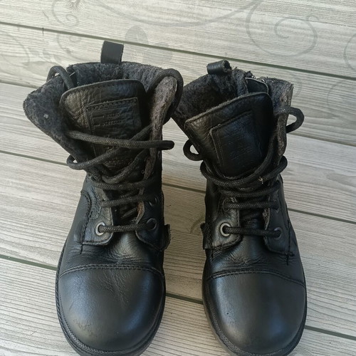 Zara Boys leather boots size 27, black