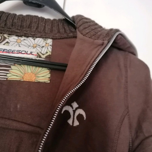 Freesoul sweatshirt jacket used, brown, size XS