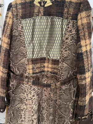 Desigual Abrig Asha Vintage Παλτό με Ψεύτικη Γούνα και Patchwork Μέγεθος M Σαν Καινούργιο