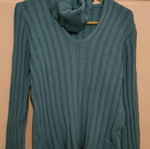 Figaro knitted sweater used, turquoise, size M