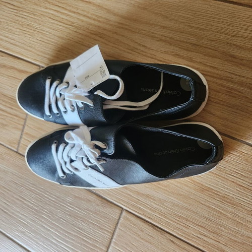 Calvin Klein leather unisex sneakers new, black and white