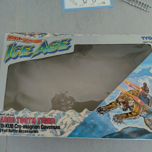 Dino-Riders Ice Age Sabre Tooth Tiger used box and instructions TYCO