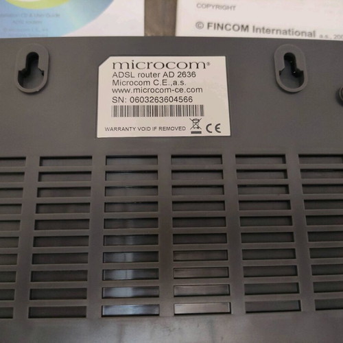 Microcom AD 2636 ADSL Router used without power supply