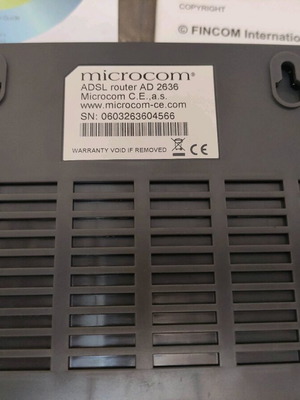 Microcom AD 2636 ADSL Router used without power supply