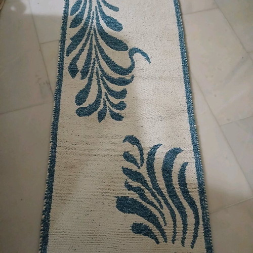 Handmade woven rug like new, cotton, 1.38x55 cm
