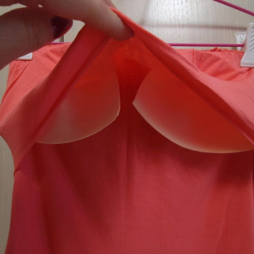 Strapless women's dress coral like new, size Small