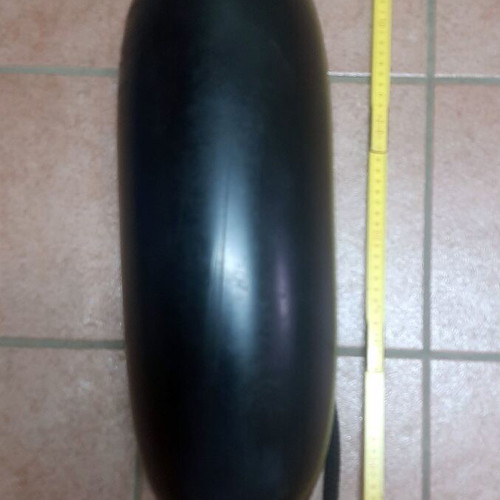 Boat fender Polyform black used, made in Norway, 63 cm
