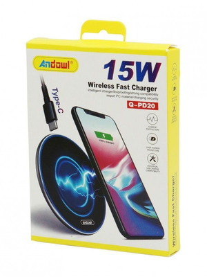 Wireless charger Qi Pad 15W black Q-PD20 Andowl new
