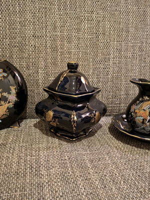 Handmade KE.TE. porcelain set like new with 24-carat gold