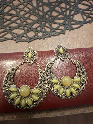 Vintage yellow boho earrings used