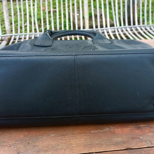 Christian Lacroix leather handbag used, black, large