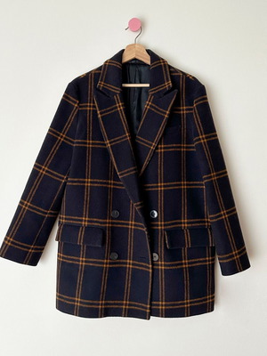 & Other Stories Wool Blazer Like New, Oversized Blue, Size EU 36