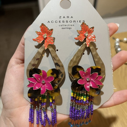 Zara earrings large with colorful beads like new