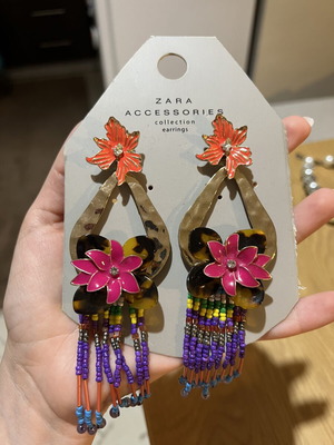 Zara earrings large with colorful beads like new