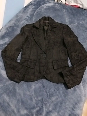 Attrativo black jacket Small with embossed suede-like design new