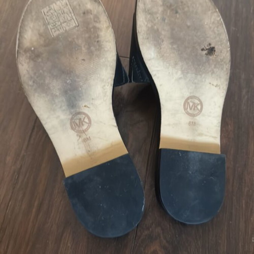Michael Kors leather flat mules like new, size 36