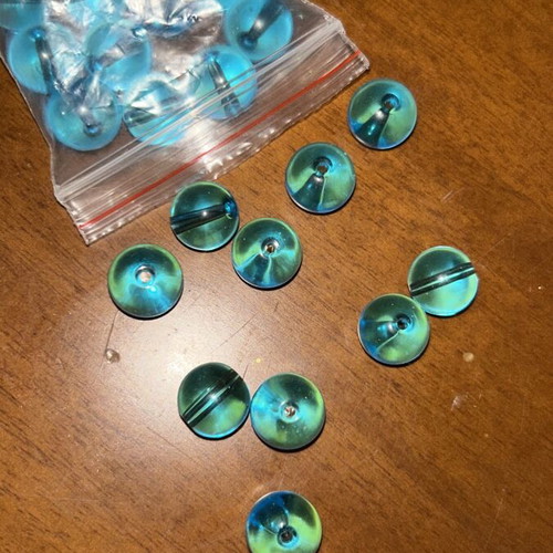 Blue beads, 48 pieces, like new