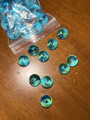 Blue beads, 48 pieces, like new