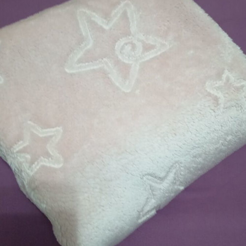 Baby blanket pink with embossed stars