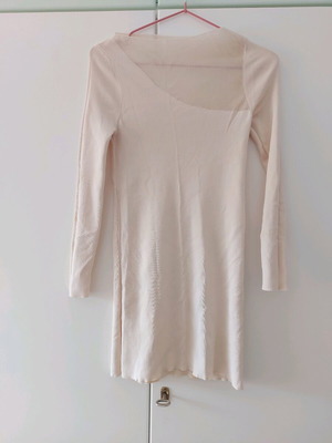 Beige blouse dress like new with transparent neckline