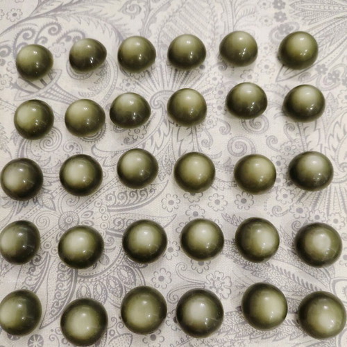 Vintage olive buttons from the 1960s, set of 78, new