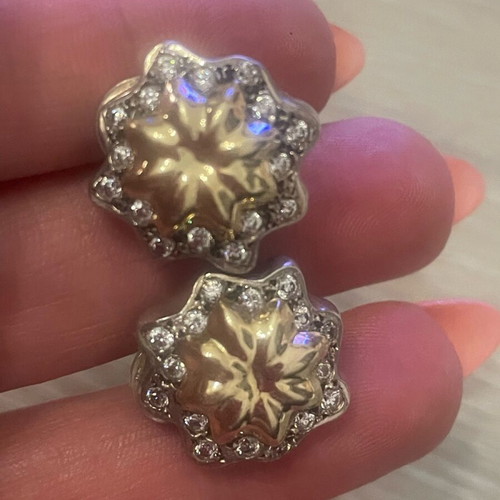 Silver gold earrings used 925, 585