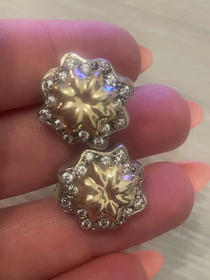 Silver gold earrings used 925, 585