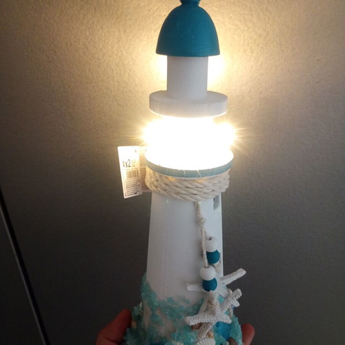 Decorative lighthouse with light 32cm new