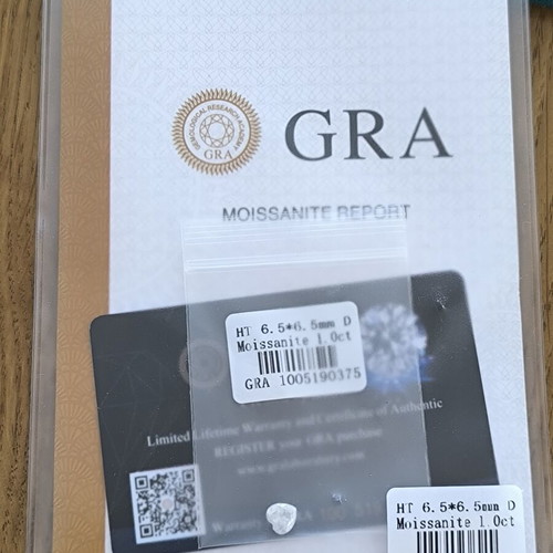 Moissanite Heart Cut 1.00ct D Color FL Certified GRA