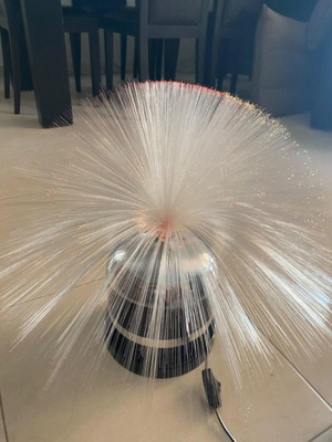 Vintage 70s Space Age Fiber Optic Lamp Chrome Base like new