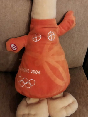 Λούτρινο συλλεκτικό Ολυμπιακών Αγώνων 2004 μεταχειρισμένο, μασκωτ Αθηνά