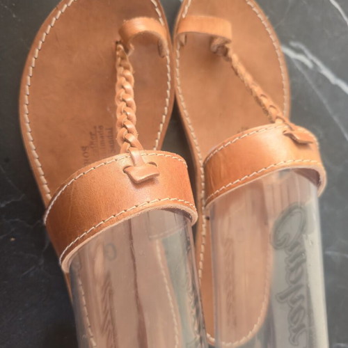 Kouros Leather handmade ancient Greek leather sandals with braid