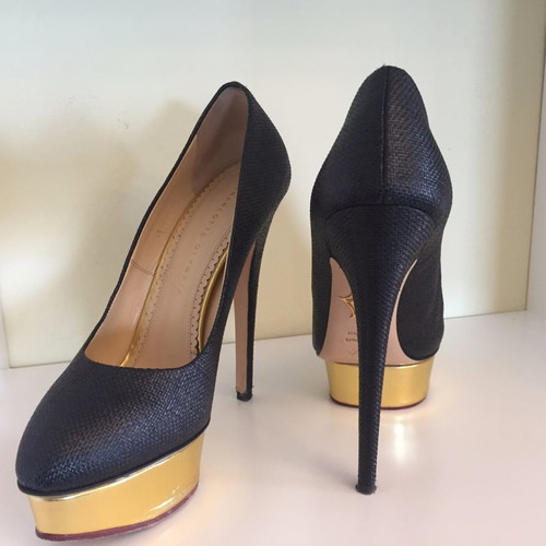 Γόβες Charlotte Olympia καινούργιες, δερμάτινες με raffia, μέγεθος 40