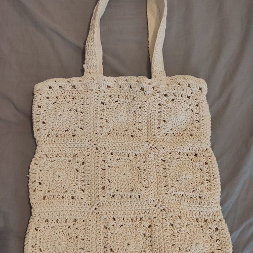 Pull & Bear crochet shoulder bag beige like new boho chic