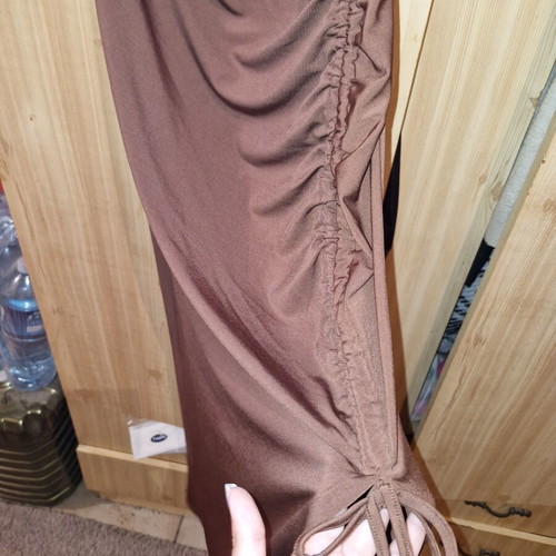 Wrap dress brown new, size L Terranova