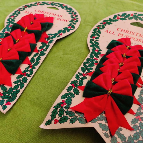 Vintage Christmas bows from the 90s new, pack of 12 pieces