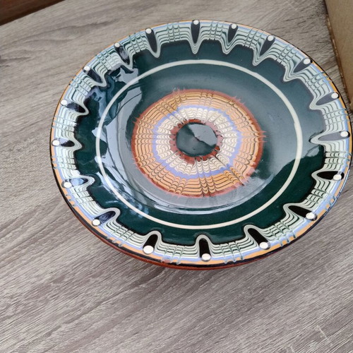 Clay compote with traditional design like new