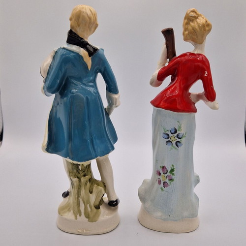 Vintage porcelain figurines couple Rococo handpainted, used