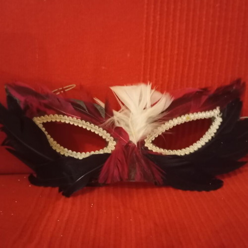 Carnival mask with feathers like new