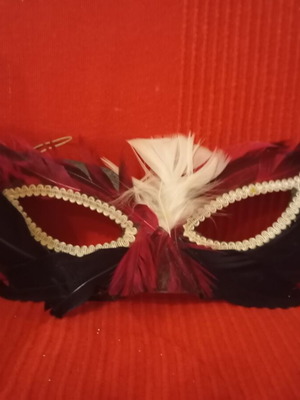 Carnival mask with feathers like new