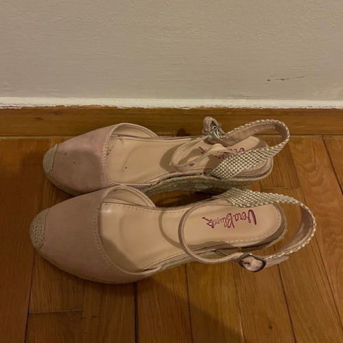 Espadrilles pink used, size 39, wedge sandals