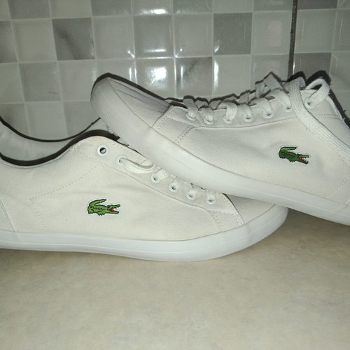 Lacoste white canvas men's sneakers size 42.5 like new