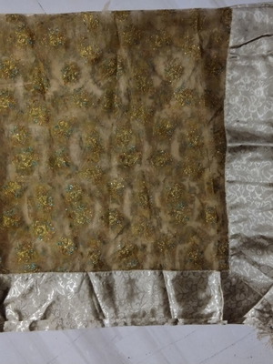 Tablecloth organza with embroidered tassels 1.34x1.34, new