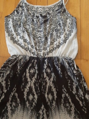 Jumpsuit black and white like new with adjustable straps and belt