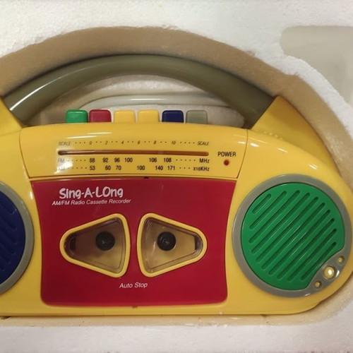 Vintage 90s radio and cassette player with microphone and quality sound system new
