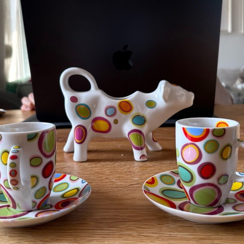 Espresso cup set of 2 and milk jug like new