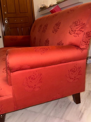 Vintage English style sofa, coral color